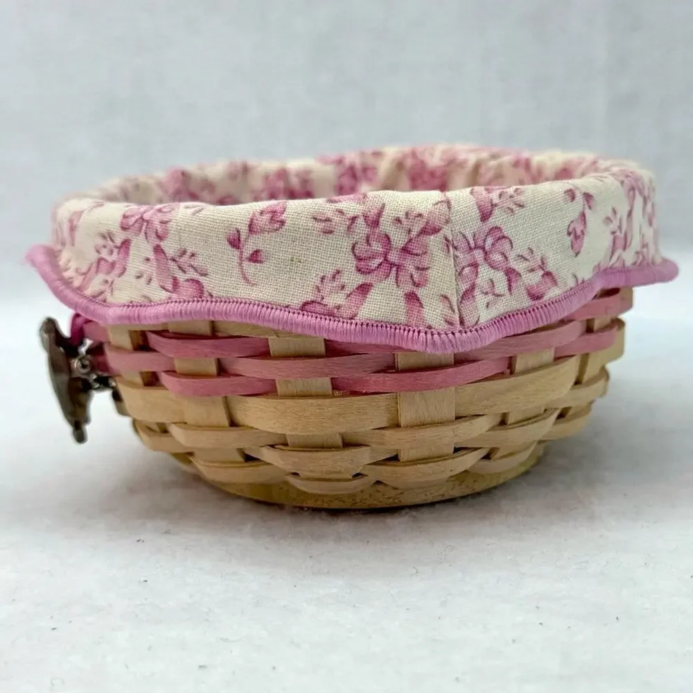 Longaberger American Cancer Society Pink Hope Handmade Basket with Liner and Pin